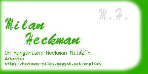 milan heckman business card